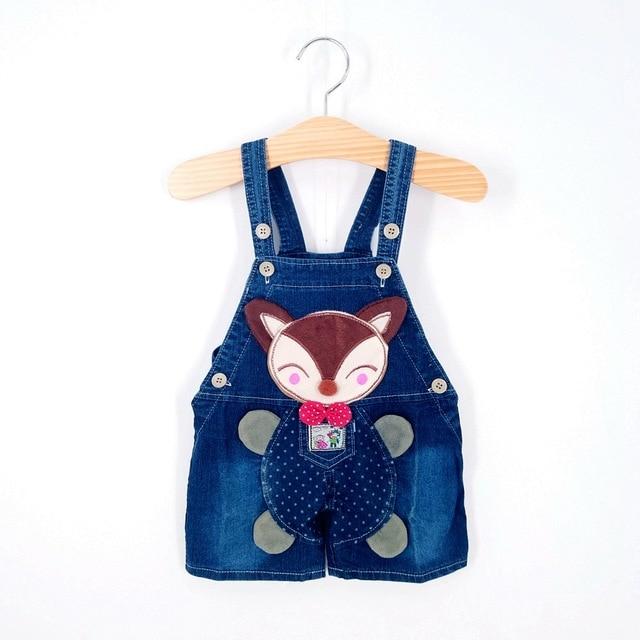 Baby Jeans Overall With Cute Animal Face - Indigo-Temple