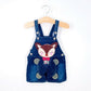 Baby Jeans Overall With Cute Animal Face - Indigo-Temple