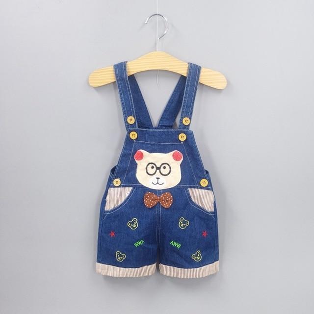 Baby Jeans Overall With Cute Animal Face - Indigo-Temple