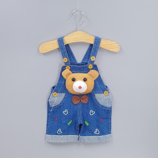 Baby Jeans Overall With Cute Animal Face - Indigo-Temple