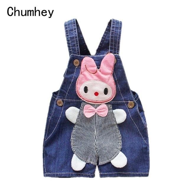 Baby Jeans Overall With Cute Animal Face - Indigo-Temple