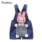 Baby Jeans Overall With Cute Animal Face - Indigo-Temple