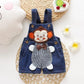 Baby Jeans Overall With Cute Animal Face - Indigo-Temple