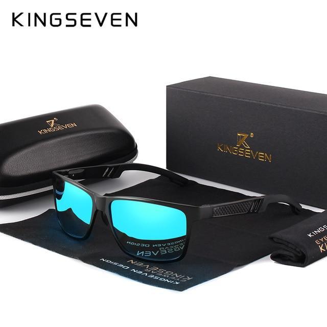 KINGSEVEN™ Magnesium Polarized Men's Sporty Sunglasses - Indigo-Temple