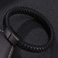 Men's Braided Leather Magnetic Bracelet - Indigo-Temple