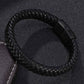 Men's Braided Leather Magnetic Bracelet - Indigo-Temple