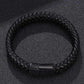 Men's Braided Leather Magnetic Bracelet - Indigo-Temple