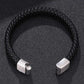 Men's Braided Leather Magnetic Bracelet - Indigo-Temple