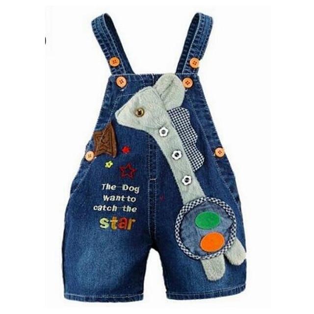 Baby Jeans Overall With Cute Animal Face - Indigo-Temple
