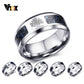 Engraved Symbol Carbon Fiber Blue-Glow Ring - Indigo-Temple