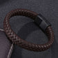 Men's Braided Leather Magnetic Bracelet - Indigo-Temple