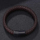 Men's Braided Leather Magnetic Bracelet - Indigo-Temple