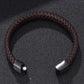 Men's Braided Leather Magnetic Bracelet - Indigo-Temple