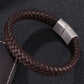 Men's Braided Leather Magnetic Bracelet - Indigo-Temple