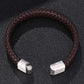 Men's Braided Leather Magnetic Bracelet - Indigo-Temple