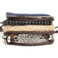 IF ME™ Vintage Multi-Layer Men's Leather Bracelet Sets - Indigo-Temple