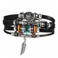 IF ME™ Vintage Multi-Layer Men's Leather Bracelet Sets - Indigo-Temple