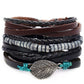 IF ME™ Vintage Multi-Layer Men's Leather Bracelet Sets - Indigo-Temple