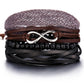 IF ME™ Vintage Multi-Layer Men's Leather Bracelet Sets - Indigo-Temple