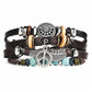IF ME™ Vintage Multi-Layer Men's Leather Bracelet Sets - Indigo-Temple