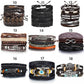 IF ME™ Vintage Multi-Layer Men's Leather Bracelet Sets - Indigo-Temple