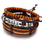 IF ME™ Vintage Multi-Layer Men's Leather Bracelet Sets - Indigo-Temple