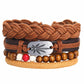 IF ME™ Vintage Multi-Layer Men's Leather Bracelet Sets - Indigo-Temple