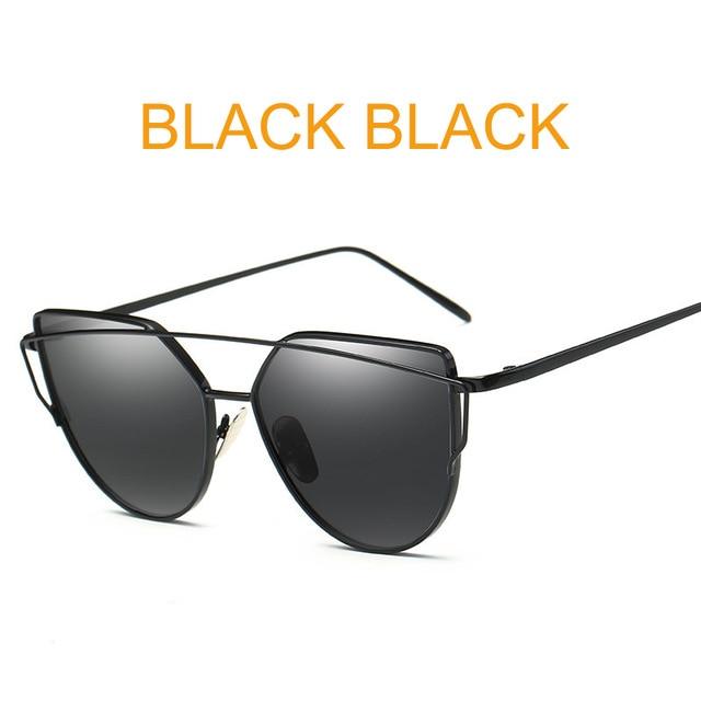 Retro Cat-Eye Women's Sunglasses - Indigo-Temple
