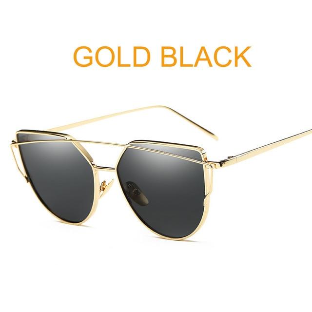 Retro Cat-Eye Women's Sunglasses - Indigo-Temple