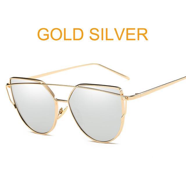 Retro Cat-Eye Women's Sunglasses - Indigo-Temple