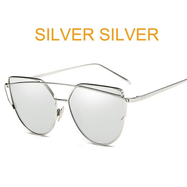 Retro Cat-Eye Women's Sunglasses - Indigo-Temple