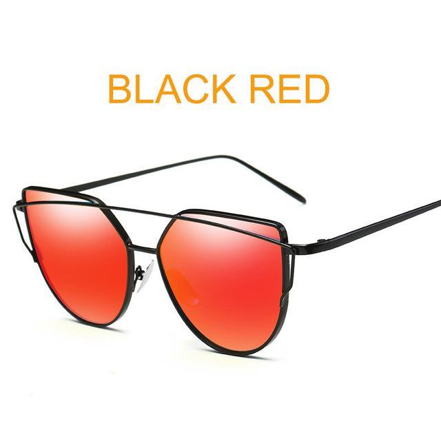 Retro Cat-Eye Women's Sunglasses - Indigo-Temple