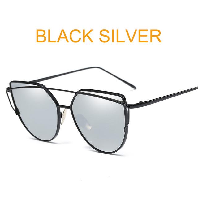Retro Cat-Eye Women's Sunglasses - Indigo-Temple
