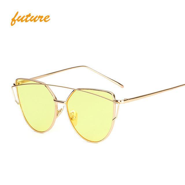 Retro Cat-Eye Women's Sunglasses - Indigo-Temple