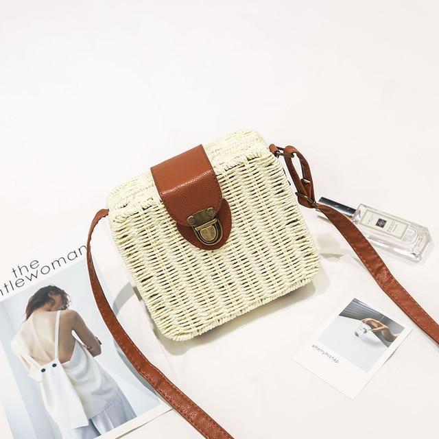 Tropical Hand-Woven Straw Purses - Indigo-Temple