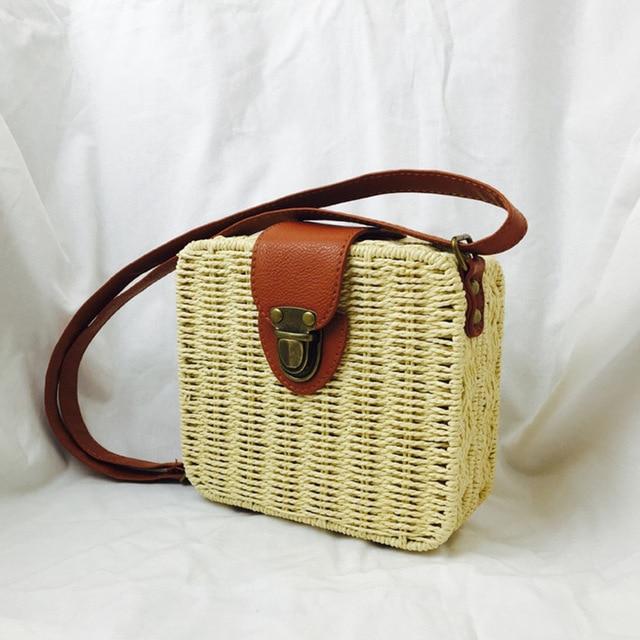 Tropical Hand-Woven Straw Purses - Indigo-Temple