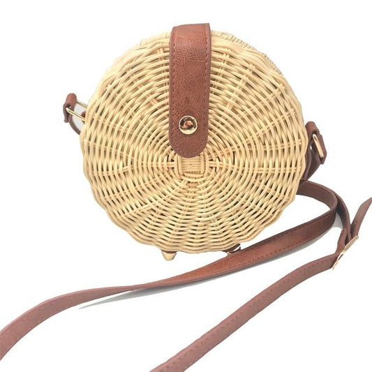 Tropical Hand-Woven Straw Purses - Indigo-Temple