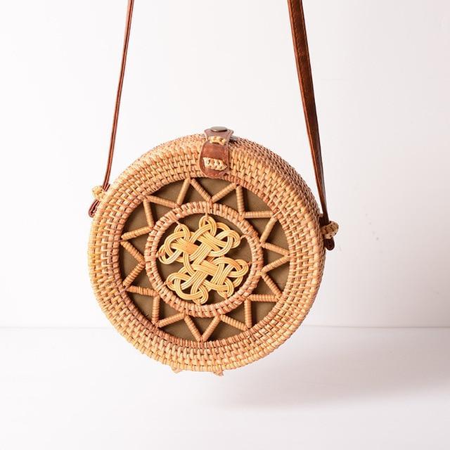 Tropical Hand-Woven Straw Purses - Indigo-Temple
