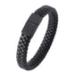 Men's Braided Leather Magnetic Bracelet - Indigo-Temple