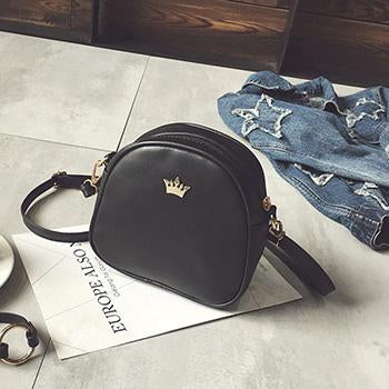 GoldCrown™ Zip-Up Compact Leather Purse - Indigo-Temple