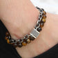 TrendsMax™ Stone Beaded Men's Chain Bracelet - Indigo-Temple