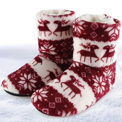 Unisex Cozy Cotton Slipper Boots - Indigo-Temple