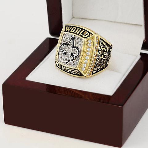 2009 NEW ORLEANS SAINTS XLIV SUPER BOWL FOOTBALL CHAMPIONSHIP RING - Indigo-Temple