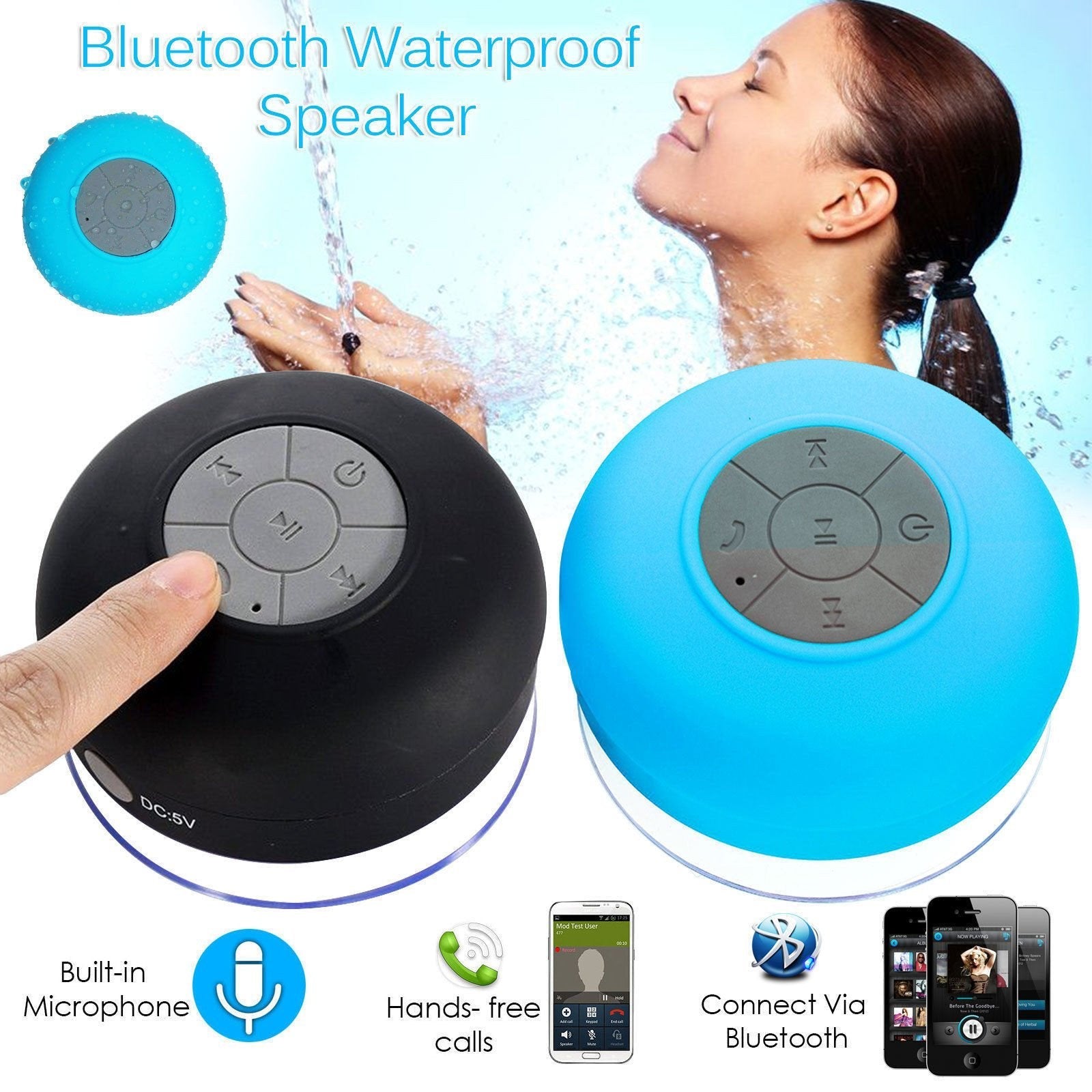 Shower Waterproof  Bluetooth Speaker - Indigo-Temple