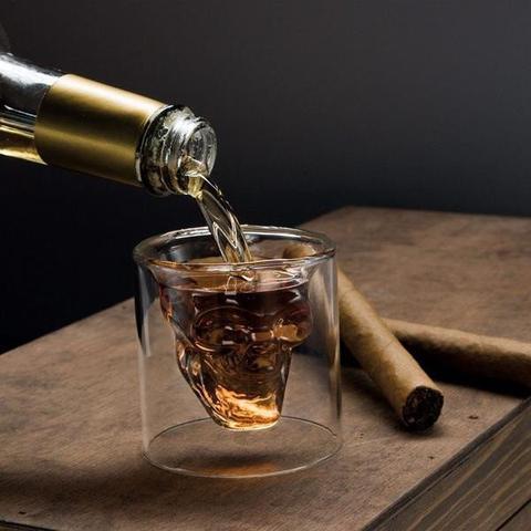 Double Wall Designer Skull Head Shot Glass 25ml-250ml ***2pcs***