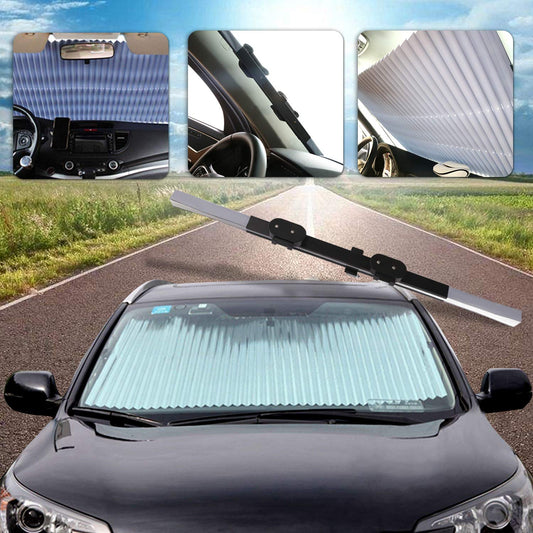 Anti-UV Retractable Windshield Heat Guard - Indigo-Temple