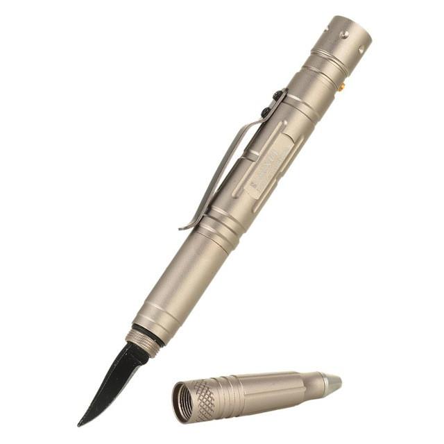 Tactical Pen With Glass Breaker/Knife/ Flashlight - Indigo-Temple