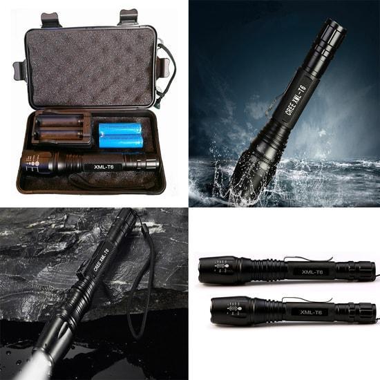 LUX™ CREE XM-L T6 LED 5 mode zoomable Flashlight - Indigo-Temple