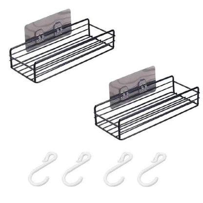 Decorative Punch-free Corner Wrought Iron Shelf (2pcs)