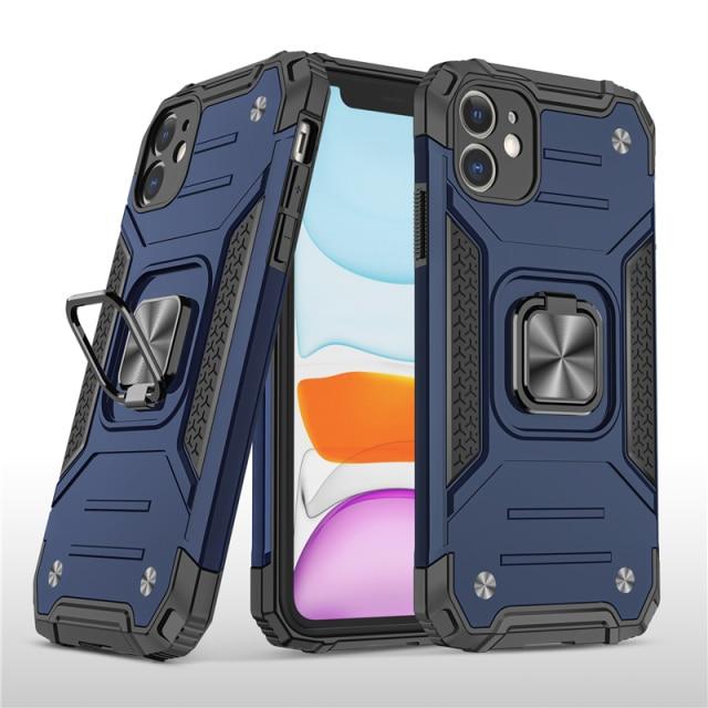 Heavy Duty Magnetic Metal Ring Phone Case